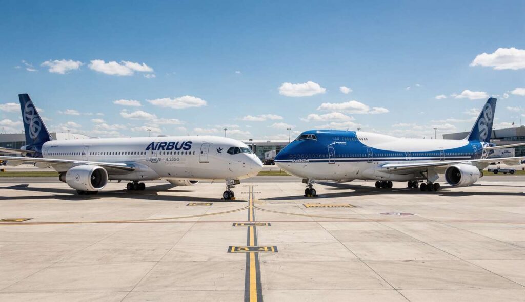 Ist ein Airbus A350 größer als eine Boeing 747?